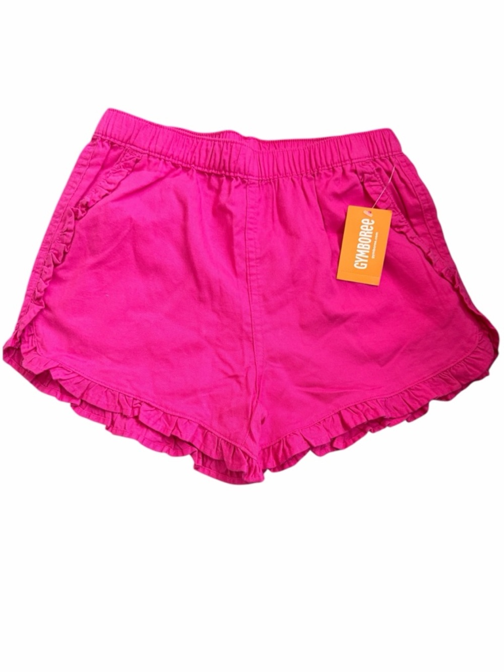 NWT KIDS GIRLS Ruffle-Trim High Waist Shorts in Hot Pink SIZE 12